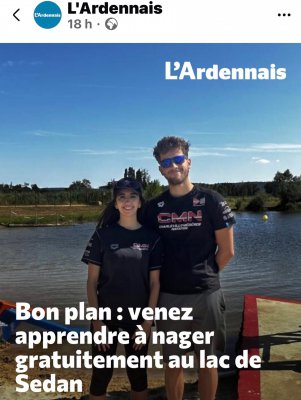 🏊 Le CMN sur tous les fronts pour apprendre à nager !
Chaque été, les noyades font encore trop de victimes en France. Apprendre à nager n’est plus seulement une activité sportive, c’est un véritable enjeu de santé publique. C’est pourquoi le Charleville-Mézières Natation se mobilise une nouvelle fois tout au long de l’été avec quatre opérations d’envergure.
✅ Début juillet, au lac de la Warenne, dans le cadre du dispositif NAAGE, en partenariat avec le CROS Grand Est.
✅ Deuxième quinzaine de juillet, toujours au lac de la Warenne, avec une nouvelle opération menée en partenariat avec la Ville de Charleville-Mézières.
✅ Tout au long de l’été, à la piscine de la Ronde Couture, où le CMN poursuit son opération « J’apprends à nager », permettant à de nombreux enfants d’acquérir les bases essentielles de la natation.
✅ Enfin, au lac de Sedan, le CMN intervient aux côtés de la Ligue Grand Est de Natation pour proposer de nouvelles séances gratuites d’apprentissage.
Au total, ce sont plusieurs dizaines d’heures d’encadrement, des centaines d’enfants sensibilisés et accompagnés, et une même ambition : que chaque enfant sache nager et puisse profiter de l’eau en toute sécurité.
Le CMN est fier de contribuer, aux côtés de ses partenaires, à cette mission d’intérêt général qui prend chaque année un peu plus d’importance face à l’augmentation du nombre de noyades.
👏 Former, prévenir, protéger : c’est aussi ça, la mission du Charleville-Mézières Natation. 🏊
♥️🖤