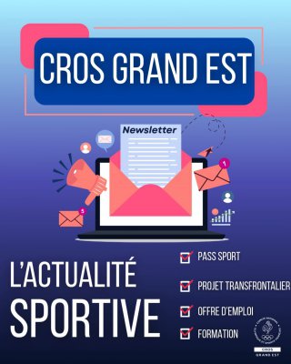 [𝗡𝗘𝗪𝗦𝗟𝗘𝗧𝗧𝗘𝗥 𝗢𝗖𝗧𝗢𝗕𝗥𝗘 𝟮𝟬𝟮𝟲]

👉 Au sommaire :
 ▪️ Le retour du Pass Sport
 ▪️ Le projet transfrontalier Interreg « Trail Running »
 ▪️ La signature du Plan Olympique et Sportif Territorial du Grand Est
 ▪️ Le baromètre 2026 de la qualité de vie au travail dans l'ESS
 ▪️ L'appel à manifestation d'intérêt du CNOSF sur la formation au changement climatique

💡 Retrouvez également 𝗻𝗼𝘁𝗿𝗲 𝗼𝗳𝗳𝗿𝗲 𝗱'𝗲𝗺𝗽𝗹𝗼𝗶 (𝗚𝗲𝘀𝘁𝗶𝗼𝗻𝗻𝗮𝗶𝗿𝗲 𝗱𝗲 𝗽𝗮𝗶𝗲) 𝗲𝘁 𝗹𝗮 𝗳𝗼𝗿𝗺𝗮𝘁𝗶𝗼𝗻 « 𝗣𝗿𝗶𝘀𝗲 𝗱𝗲 𝗽𝗮𝗿𝗼𝗹𝗲 𝗲𝗻 𝗽𝘂𝗯𝗹𝗶𝗰 ».

👀 Lire la newsletter : https://sportgrandest.eu/newsletter/fr/81-l-actu-sport-grand-est-octobre-2026.html

💻 S'abonner : https://sportgrandest.eu/
