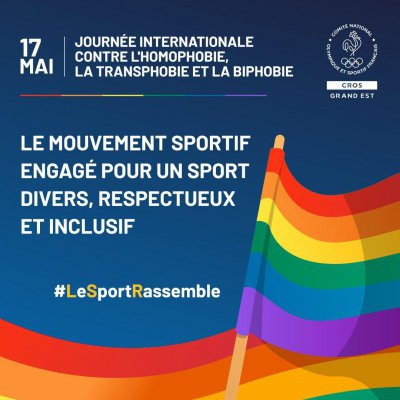 [🏳️‍🌈 17 MAI 2026]

Le sport doit être un espace où chacune et chacun se sent libre, respecté et en sécurité. ✊

À l’occasion de la 𝗝𝗼𝘂𝗿𝗻é𝗲 𝗶𝗻𝘁𝗲𝗿𝗻𝗮𝘁𝗶𝗼𝗻𝗮𝗹𝗲 𝗰𝗼𝗻𝘁𝗿𝗲 𝗹’𝗵𝗼𝗺𝗼𝗽𝗵𝗼𝗯𝗶𝗲, 𝗹𝗮 𝘁𝗿𝗮𝗻𝘀𝗽𝗵𝗼𝗯𝗶𝗲 𝗲𝘁 𝗹𝗮 𝗯𝗶𝗽𝗵𝗼𝗯𝗶𝗲, le CROS GRAND EST poursuit son engagement pour un sport plus #inclusif et #accessible à toutes et tous.

📍 Avec des initiatives comme  𝗹’𝗲𝘅𝗽𝗼𝘀𝗶𝘁𝗶𝗼𝗻 𝗦𝗽𝗼𝗿𝘁 & 𝗙𝗶𝗲𝗿𝘁é  organisée récemment avec la @villedenancy , nous agissons concrètement pour sensibiliser, échanger et lutter contre toutes les formes de discriminations dans le sport.

Parce que le sport rassemble, il doit aussi protéger et inclure. 🏳️‍🌈

#SportInclusif #SportEtFierté #LutteContreLesDiscriminations #CROSGrandEst #SportPourToutesEtTous #Inclusion #Respect #LeSportRassemble

@laregiongrandest | @sports.gouv | @franceolympique | @oudeacastera_officiel | @agence_du_sport | @mathieuklein.nancy