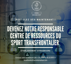 Le CROS Grand Est recrute un(e) responsable centre de ressources du sport transfrontalier