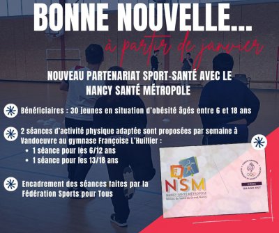 😍 Le CROS Grand Est a noué un nouveau partenariat sport-santé avec le NSM (Réseau Nancy  (...)