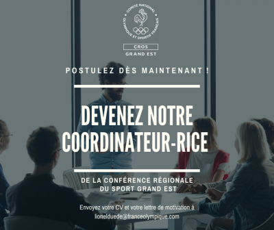 |OFFRE D'EMPLOI| 🆕 Le Comité Régional Olympique et Sportif Grand Est, dans le cadre de la (...)