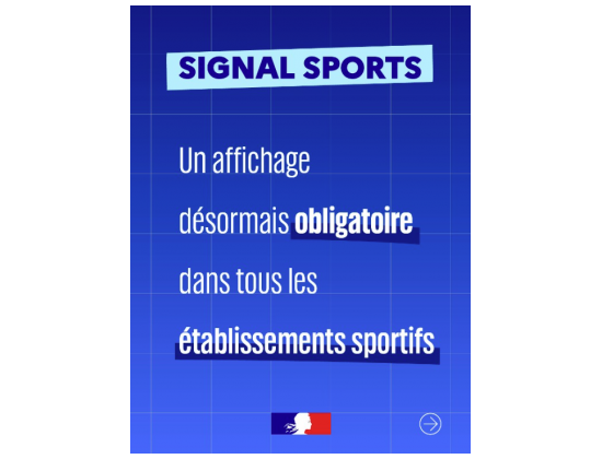 Signal-Sports : affichage obligatoire dans les établissements sportifs
