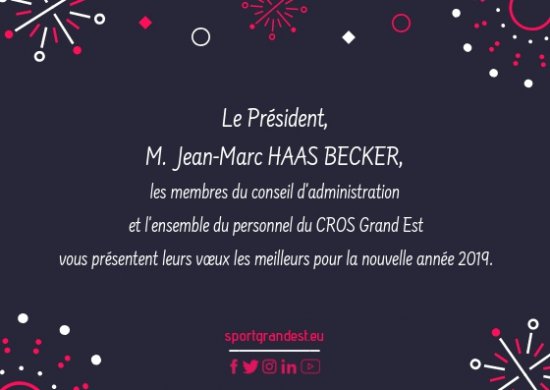 Jean-Marc HAAS BECKER vous souhaite une belle et heureuse année 2019