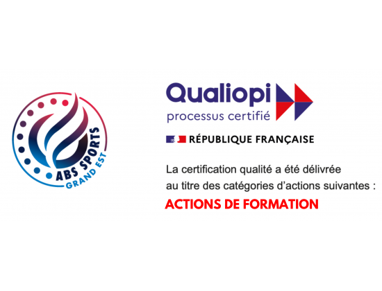 ABS SPORTS Grand Est  obtient la certification  Qualiopi "ACTIONS DE FORMATION"