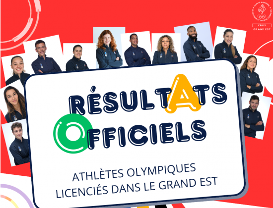 Résultats officiels des athlètes licenciés dans le Grand Est aux JO