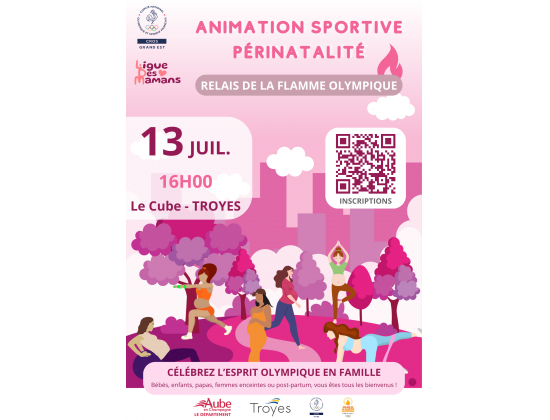 Relais de la flamme olympique : animation sportive périnatalité (Troyes)