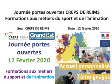 Journée portes ouvertes - CREPS de REIMS - Formations aux métiers du sport et de l'animation